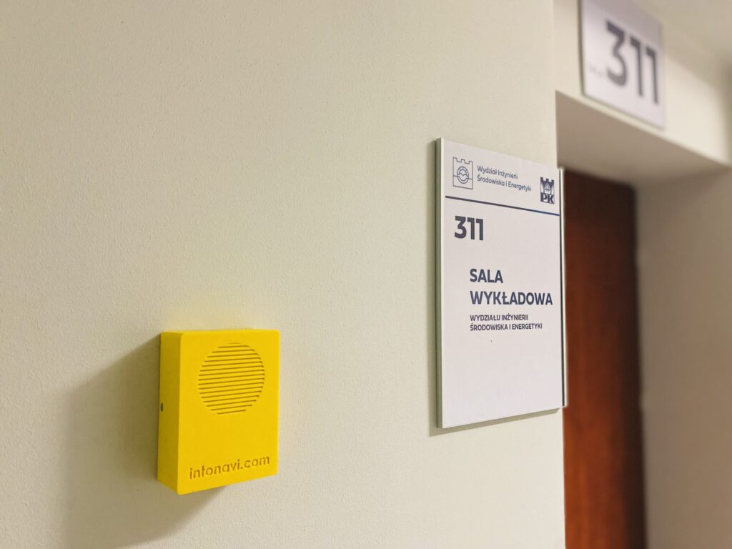 Beacon z informacją głosową